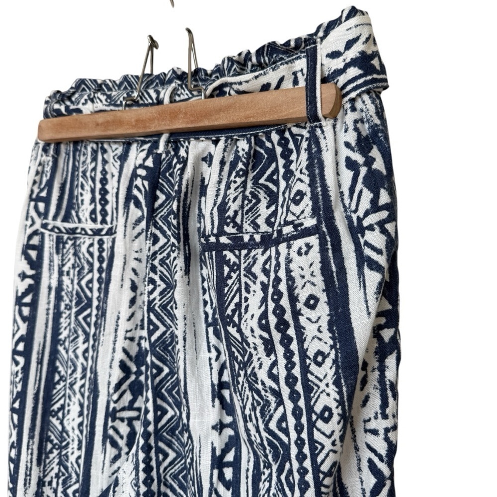 Cali 1850 Women's Linen Blend Paperbag Pants M High-Waisted Tie Belt Pockets - Picture 8 of 12